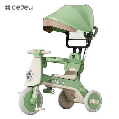 CJ-YT-668 High-End μόδα τριών τροχών παιδικό καροτσάκι τρίκυκλο με στέγη και ηλιακή σκιά μουσική χαρακτηριστικό για τα παιδιά