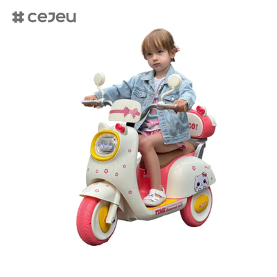 CJ-BBF-318 Ηλεκτρικές μοτοσυκλέτες, Καφέ Ροζ Λευκό.6V4*1/380*1/Ένα κλικ εκκίνηση/Μουσική/Ιστορία Πρωτοϊατρική/LED