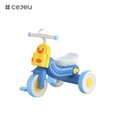 CJ-608, με Φώτα/Μουσική/Τρεις τροχές, τρεις χρωματικές, Κίτρινο/Γαλάζιο/Ροζ, Τρικυκλώματα σε σχήμα πάπιας, Μέγεθος προϊόντος 60*30*49CM