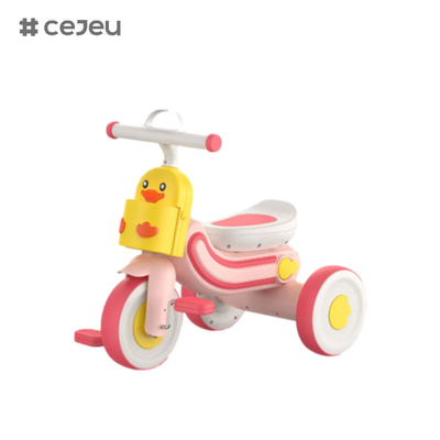 CJ-608, με Φώτα/Μουσική/Τρεις τροχές, τρεις χρωματικές, Κίτρινο/Γαλάζιο/Ροζ, Τρικυκλώματα σε σχήμα πάπιας, Μέγεθος προϊόντος 60*30*49CM