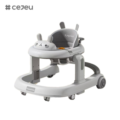 CJ-928, baby walker, Orange Grey Coffee, Music/Lights 6 Ρυθμιστής ύψους, προϊόν Μέγεθος: 58*59*73cm, Ένα κλικ διπλώσιμο