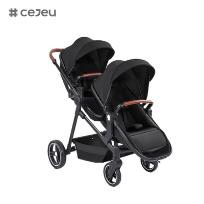 CJ-PSD-S600T Νέο σχεδιασμό αναδιπλώσιμο διπλό παιδικό καροτσάκι για μωρά 0-3 ετών