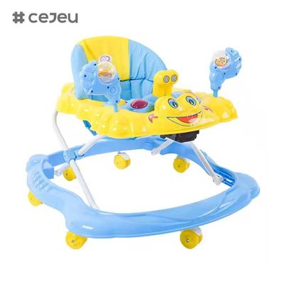 CJ-BLM-903 2022 Smart Light Musical Baby Walker Chair Παιδική πλαστική δραστηριότητα Τρώει και Τροφοδοτεί Walker με τροχούς Κάθισμα και Παιχνίδια