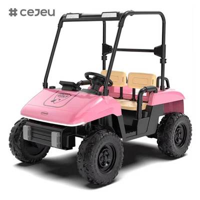 CJ-YB-818 Newest 3-Seater Baby Metal Plastic 12V 24V 4-Wheel Electric Ride-On Golf Cart Kids Elevated Sunshade Club Car EVA Wheels Battery