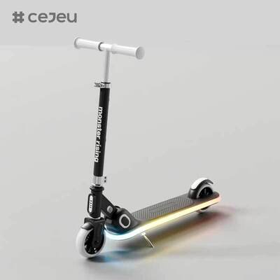 CJ-ADD-R1 Folding Lightweight Two-Wheel Aluminum Alloy Kids' Scooter Height Adjustable Seat Rear Brake 50kg Max Load 5+ Years PU Wheels