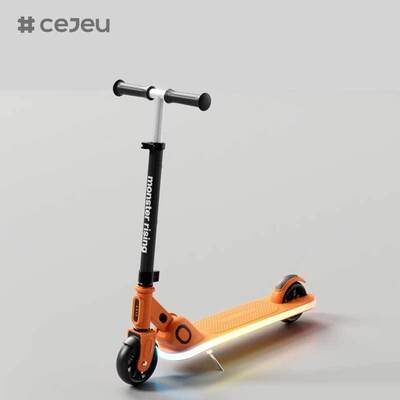 CJ-ADD-R1 Folding Lightweight Two-Wheel Aluminum Alloy Kids' Scooter Height Adjustable Seat Rear Brake 50kg Max Load 5+ Years PU Wheels
