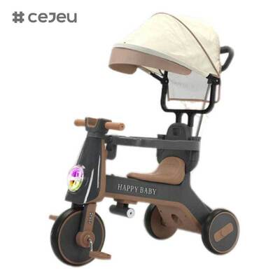 CJ-YT-668 High-End μόδα τριών τροχών παιδικό καροτσάκι τρίκυκλο με στέγη και ηλιακή σκιά μουσική χαρακτηριστικό για τα παιδιά