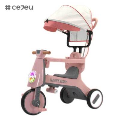 CJ-YT-668 High-End μόδα τριών τροχών παιδικό καροτσάκι τρίκυκλο με στέγη και ηλιακή σκιά μουσική χαρακτηριστικό για τα παιδιά